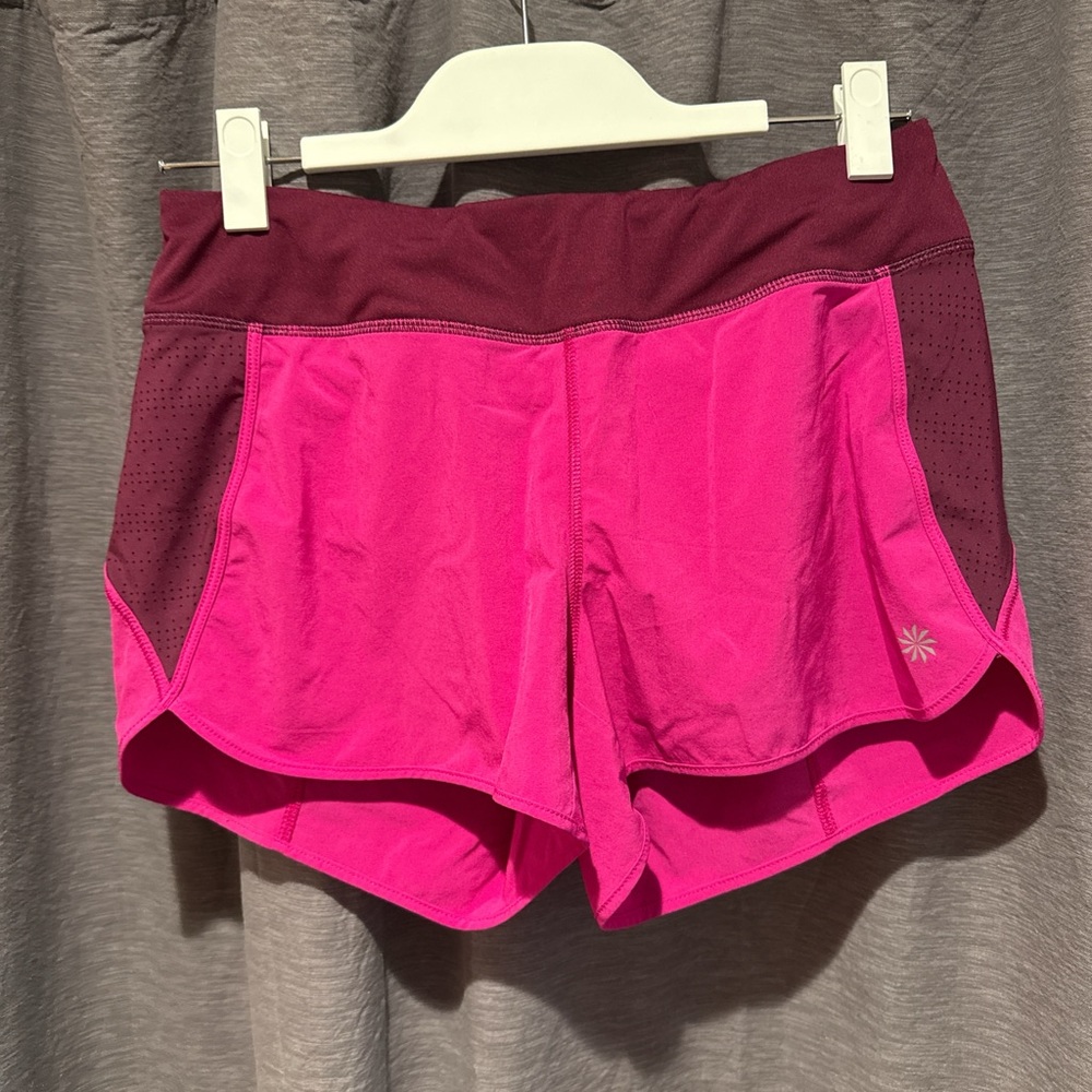 Athleta Pink and Maroon Women's Athletic Shorts